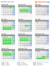 Kalender 2021 mit Ferien und Feiertagen Zug