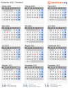 Kalender 2021 mit Ferien und Feiertagen Thailand