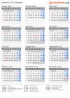 Kalender 2021 mit Ferien und Feiertagen Uganda