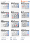 Kalender 2021 mit Ferien und Feiertagen Ungarn