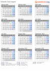 Kalender 2022 mit Ferien und Feiertagen Angola