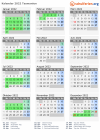 Kalender 2022 mit Ferien und Feiertagen Tasmanien