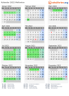 Kalender 2022 mit Ferien und Feiertagen Wallonien