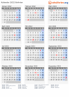 Kalender 2022 mit Ferien und Feiertagen Bolivien