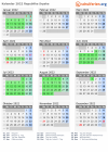 Kalender 2022 mit Ferien und Feiertagen Republika Srpska