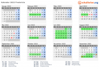 Kalender 2022 mit Ferien und Feiertagen Fredericia