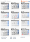 Kalender 2022 mit Ferien und Feiertagen Dänemark