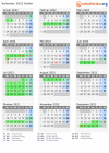 Kalender 2022 mit Ferien und Feiertagen Odder