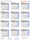 Kalender 2022 mit Ferien und Feiertagen Deutschland