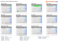 Kalender 2022 mit Ferien und Feiertagen Südösterbotten