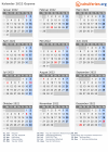 Kalender 2022 mit Ferien und Feiertagen Guyana
