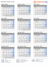 Kalender 2022 mit Ferien und Feiertagen Israel