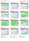 Kalender 2022 mit Ferien und Feiertagen Ligurien