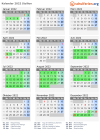Kalender 2022 mit Ferien und Feiertagen Sizilien