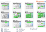 Kalender 2022 mit Ferien und Feiertagen Südtirol