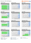 Kalender 2022 mit Ferien und Feiertagen Wellington