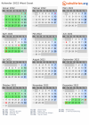Kalender 2022 mit Ferien und Feiertagen West Coast