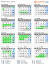 Kalender 2022 mit Ferien und Feiertagen Agder