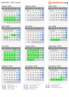Kalender 2022 mit Ferien und Feiertagen Lebus