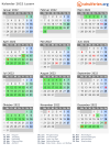 Kalender 2022 mit Ferien und Feiertagen Luzern