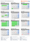 Kalender 2022 mit Ferien und Feiertagen Bratislavský kraj