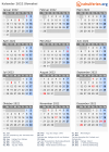 Kalender 2022 mit Ferien und Feiertagen Slowakei