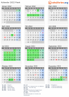 Kalender 2022 mit Ferien und Feiertagen Pisek