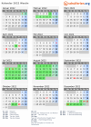 Kalender 2022 mit Ferien und Feiertagen Wsetin