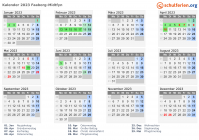 Kalender 2023 mit Ferien und Feiertagen Faaborg-Midtfyn