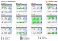 Kalender 2023 mit Ferien und Feiertagen Kerteminde