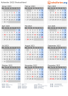Kalender 2023 mit Ferien und Feiertagen Deutschland
