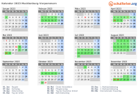 Kalender 2023 mit Ferien und Feiertagen Mecklenburg-Vorpommern