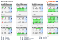 Kalender 2023 mit Ferien und Feiertagen Reims