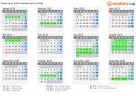 Kalender 2023 mit Ferien und Feiertagen Gelderland (süd)