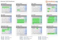 Kalender 2023 mit Ferien und Feiertagen Basilikata
