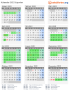 Kalender 2023 mit Ferien und Feiertagen Ligurien