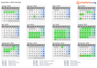 Kalender 2023 mit Ferien und Feiertagen Molise