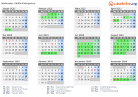 Kalender 2023 mit Ferien und Feiertagen Kleinpolen