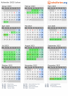 Kalender 2023 mit Ferien und Feiertagen Lebus