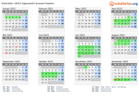 Kalender 2023 mit Ferien und Feiertagen Appenzell Ausserrhoden