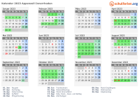 Kalender 2023 mit Ferien und Feiertagen Appenzell Innerrhoden