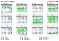 Kalender 2023 mit Ferien und Feiertagen Nidwalden