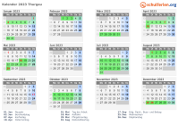 Kalender 2023 mit Ferien und Feiertagen Thurgau