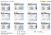 Kalender 2023 mit Ferien und Feiertagen Vatikanstadt