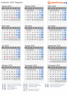 Kalender 2024 mit Ferien und Feiertagen Ägypten