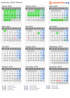 Kalender 2024 mit Ferien und Feiertagen Allerød