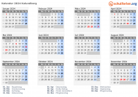 Kalender 2024 mit Ferien und Feiertagen Kalundborg