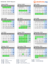 Kalender 2024 mit Ferien und Feiertagen Bayern