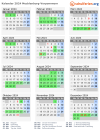 Kalender 2024 mit Ferien und Feiertagen Mecklenburg-Vorpommern