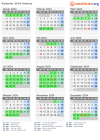 Kalender 2024 mit Ferien und Feiertagen Amiens